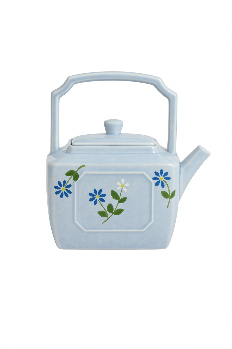 Théière marguerite peinte main porcelaine filtre kung fu