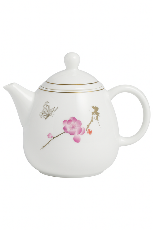 Theiere porcelaine style chinois service the puer 250ml - vue 3 sur 2