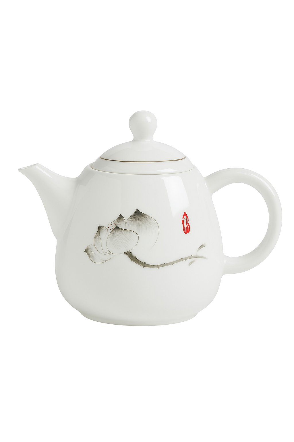 Theiere porcelaine style yixing service the asiatique artisanal - vue 2 sur 2