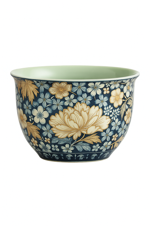 theiere ru kiln motif pivoine service kung fu - vue 3 sur 2