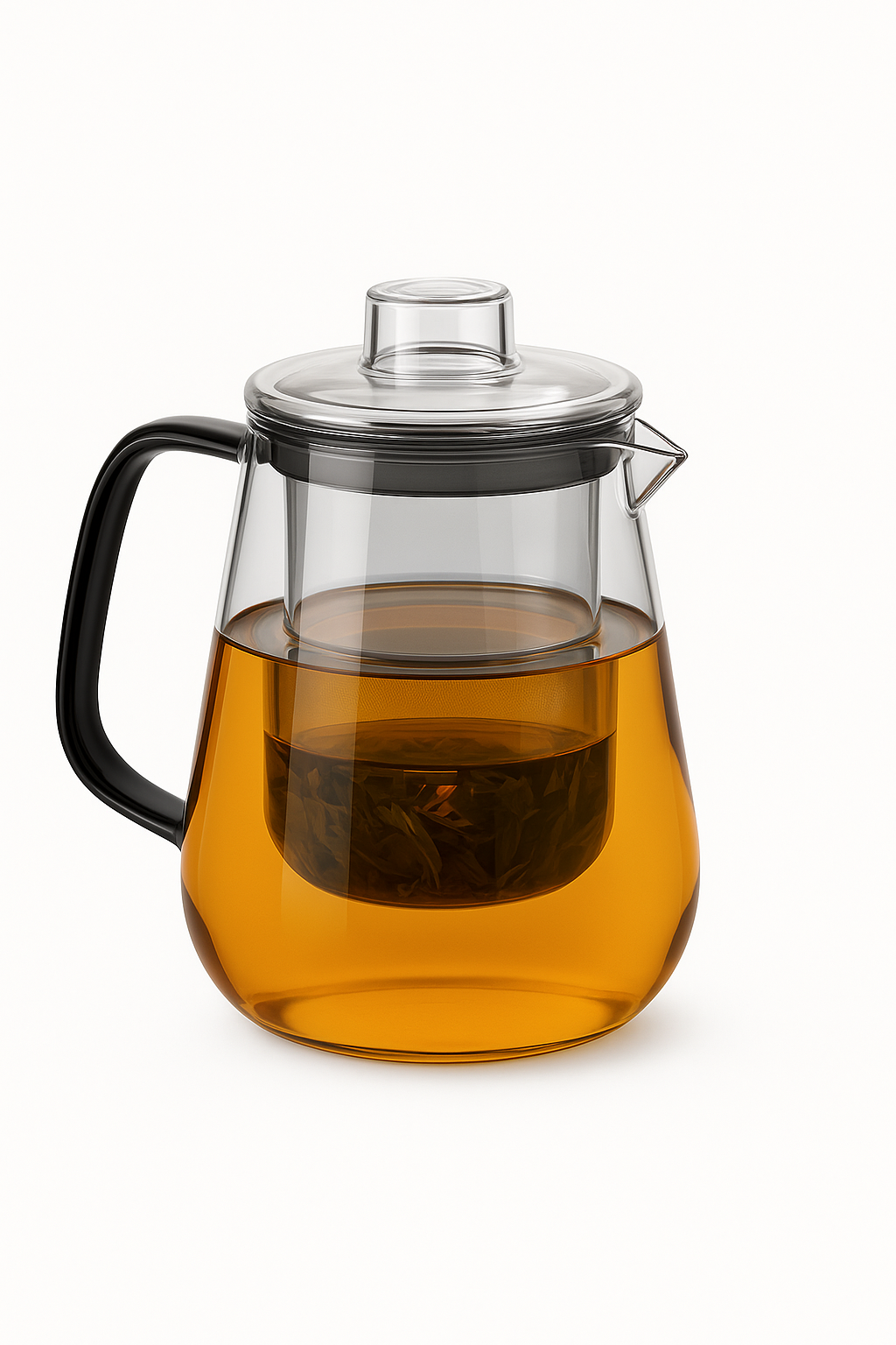 Theiere verre borosilicate avec infuseur couvercle resistante - vue 2 sur 2