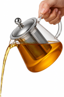 Théière verre borosilicate infuseur amovible acier kungfu