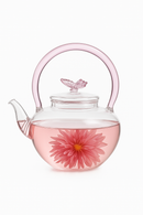 Théière verre borosilicate motif papillon haute température