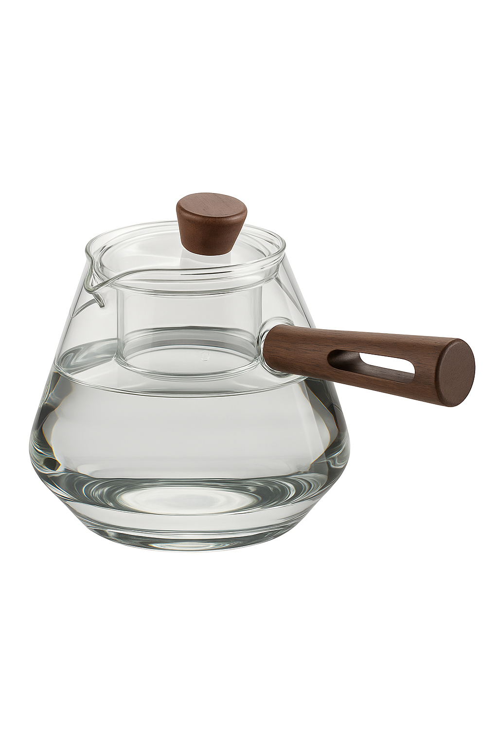 Theiere verre borosilicate poignée bois résistante chaleur - vue 2 sur 2