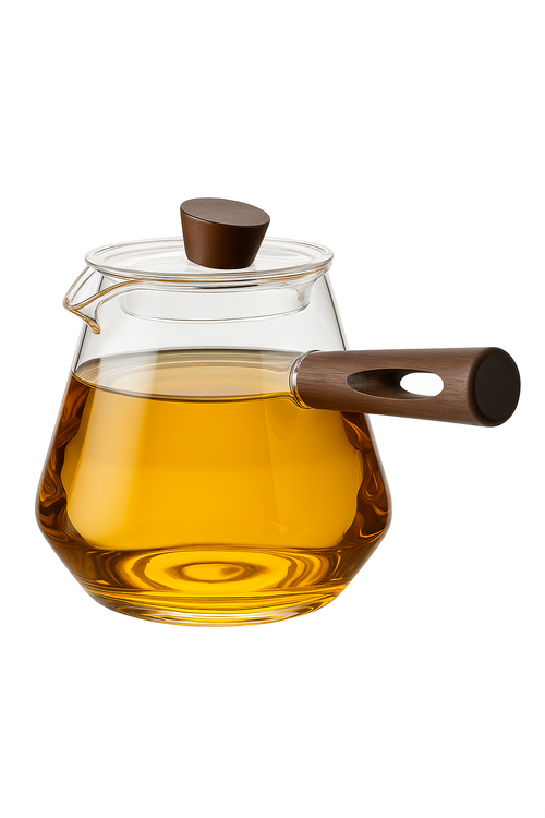 Théière verre borosilicate poignée bois résistante chaleur - vue 3 sur 2