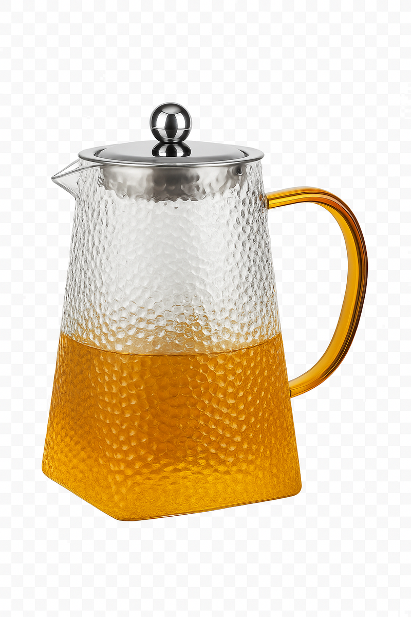 Théière verre martelé avec filtre inox infuseur
