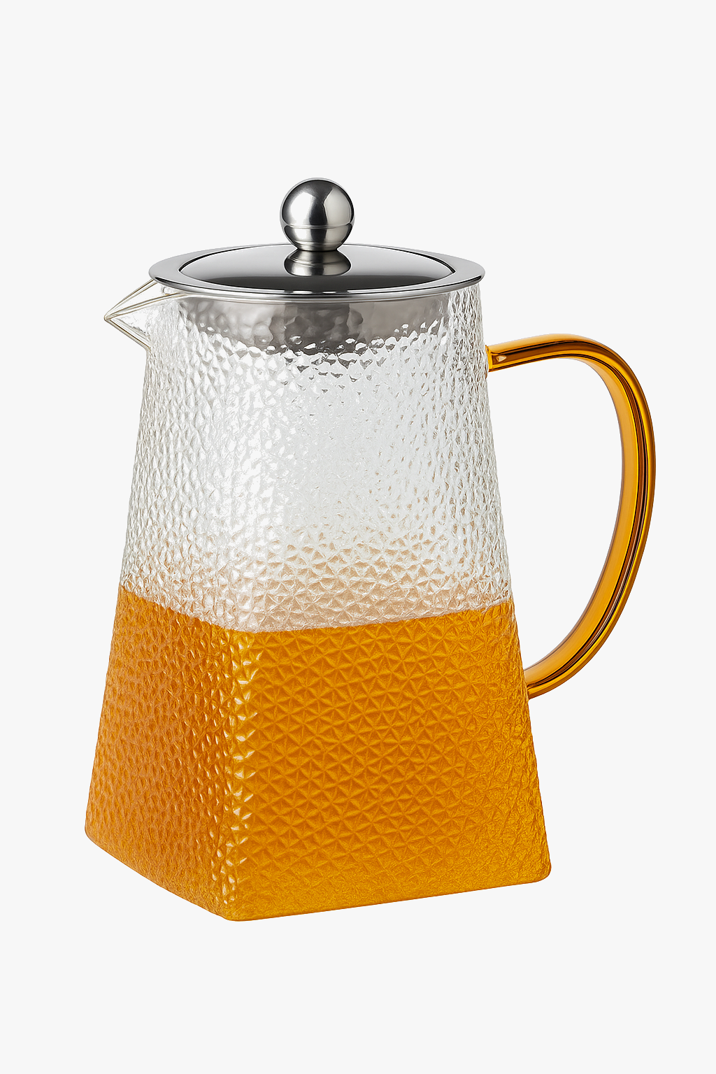 Hammered glass teapot with stainless steel filter 300ml