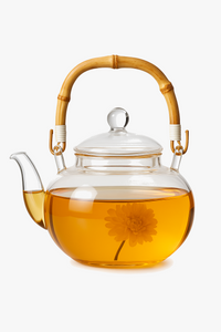 theiere verre poignee bambou tasses infusion pu erh