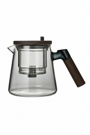Theiere verre pression kungfu paresseux poignee bois infuseur