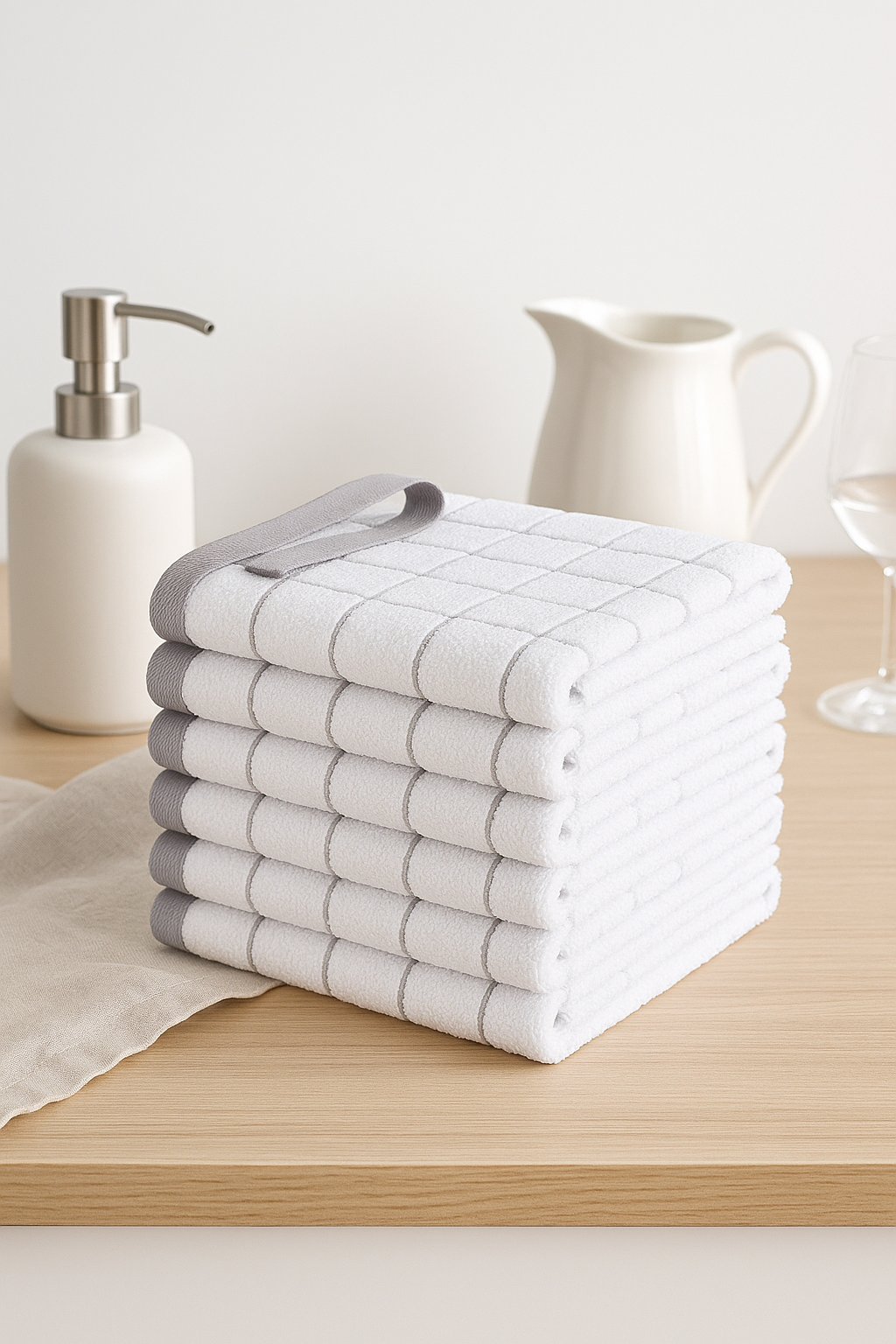 Torchon de cuisine coton eponge doux absorbant lot
