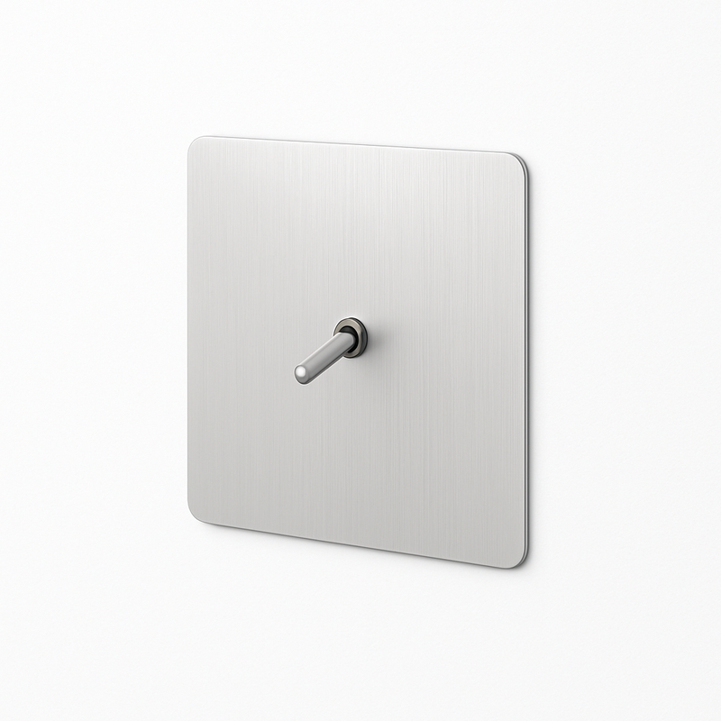 Variateur en acier gris clair brossé bords arrondis