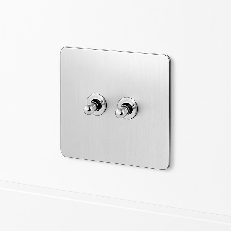 Variateur en acier gris clair brossé et doré bords arrondis