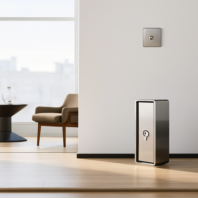 Variateur en acier gris clair brossé et doré bords arrondis