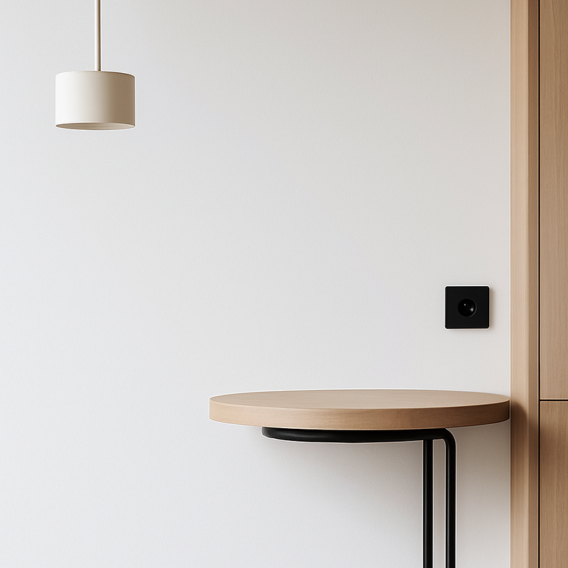 Variateur en acier noir mat bords arrondis