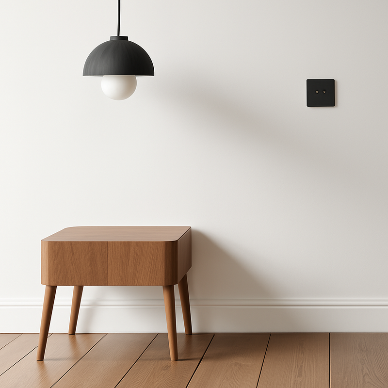 Variateur en acier noir mat bords arrondis