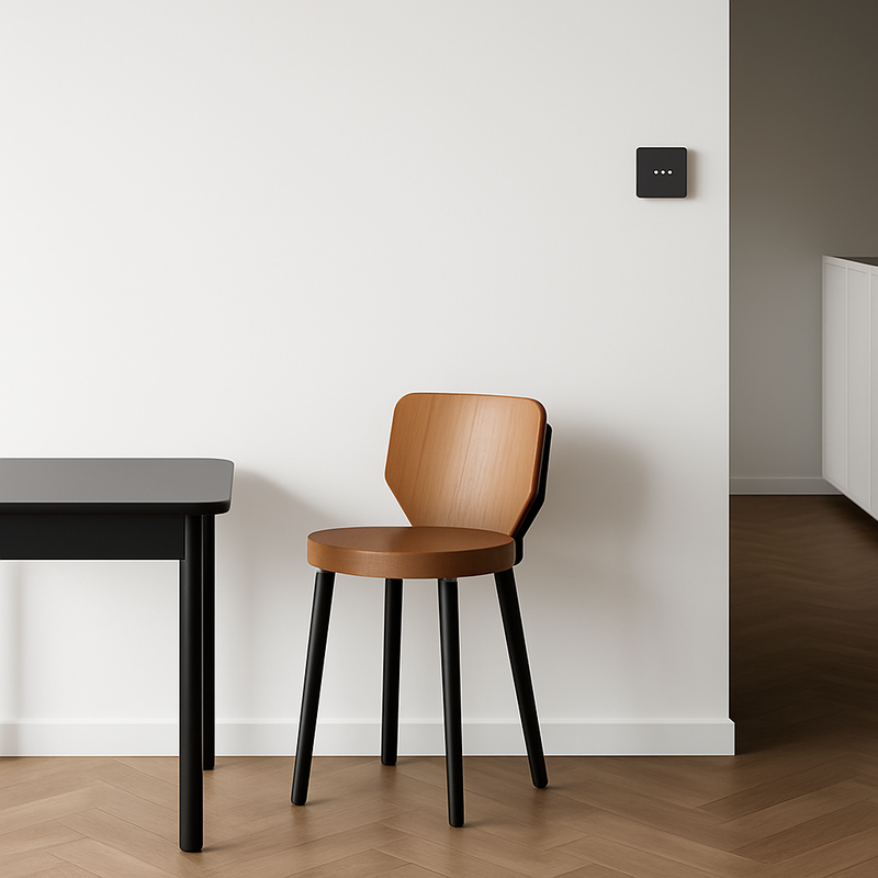 Variateur en acier noir mat et doré bords arrondis