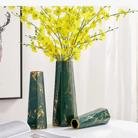 vase hexagonal en céramique pour arrangements floraux décoratifs