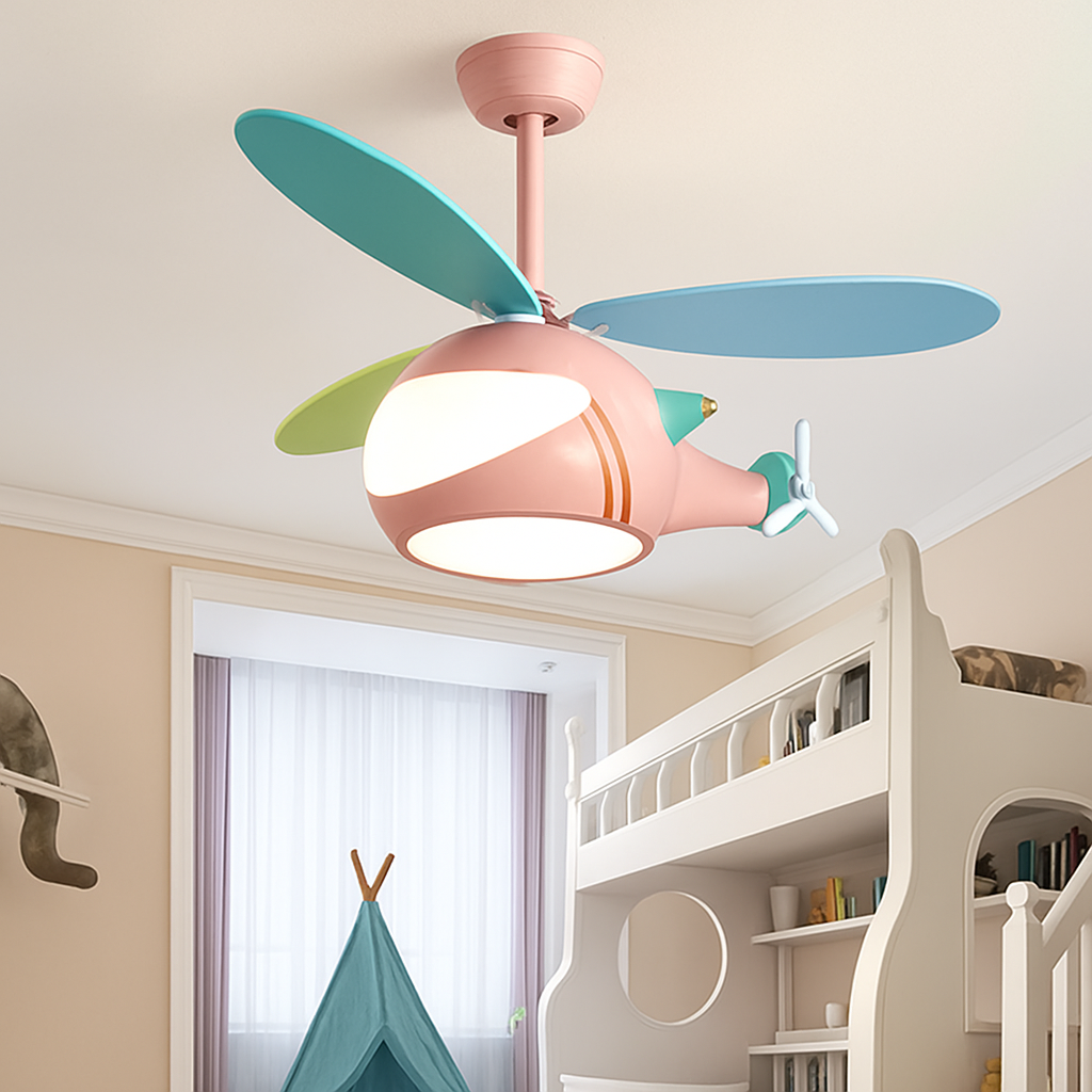 Creative helicopter fan for children's bedroom decor - vue 4 sur 9