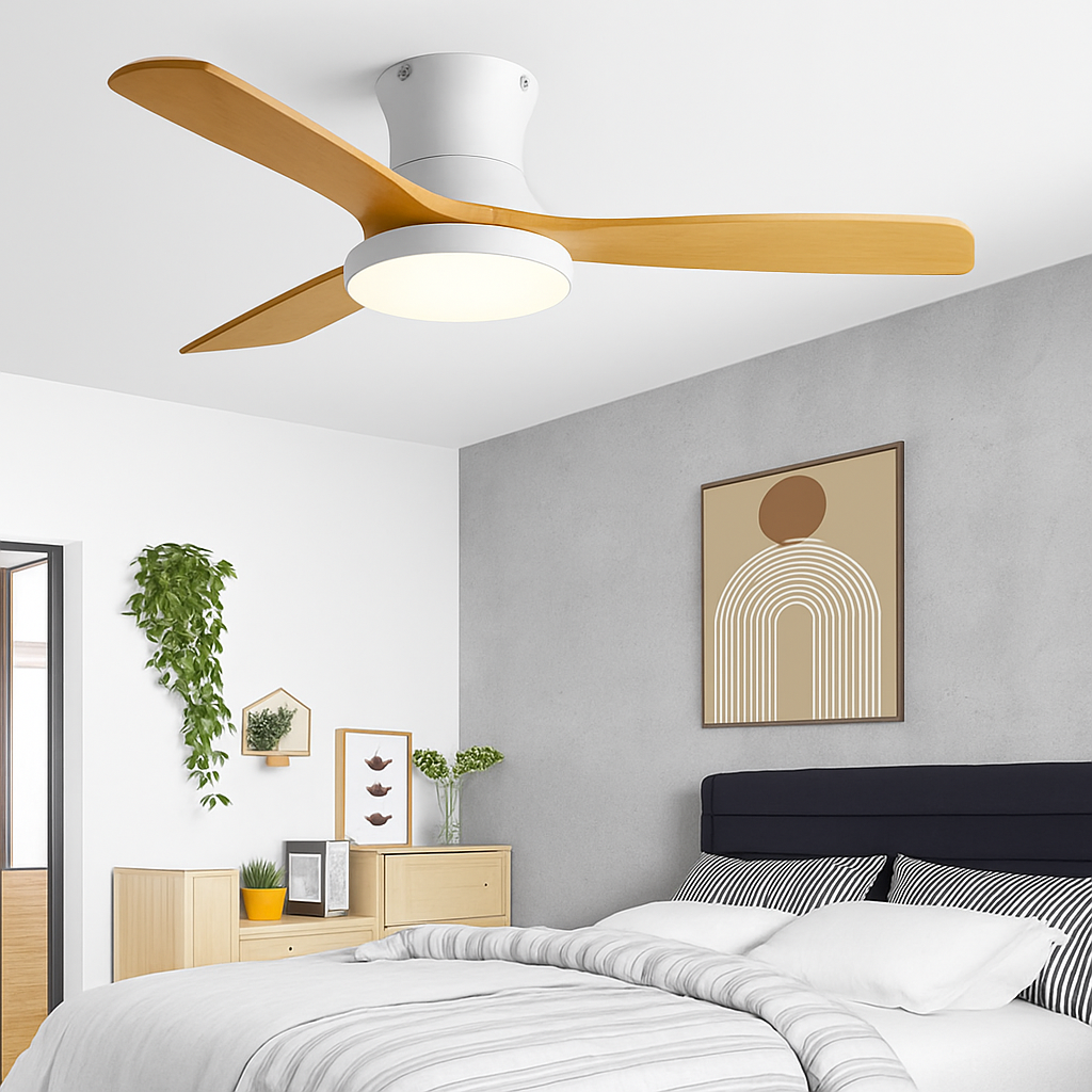 ventilateur de plafond américain léger avec lumière et contrôle électrique - vue 4 sur 12