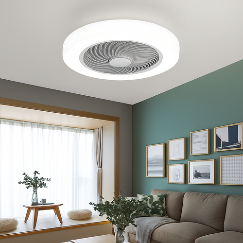 Ceiling fan with dimmable remote control and minimalist LED light - vue 3 sur 11