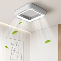 Ventilateur de plafond carré blanc avec application intelligente