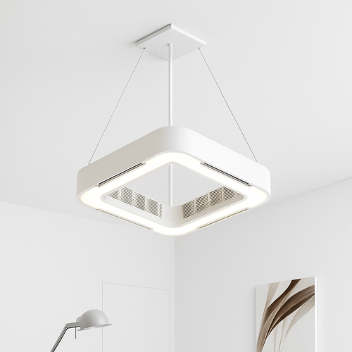 Ventilateur de plafond carré blanc avec application intelligente - vue 8 sur 8