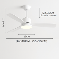 ventilateur de plafond en bois lumineux avec télécommande