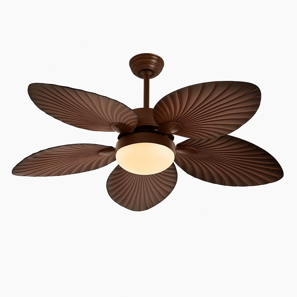Industrial ceiling fan with retro Japanese style lamp