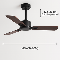 ventilateur de plafond industriel rétro sans lampe avec télécommande