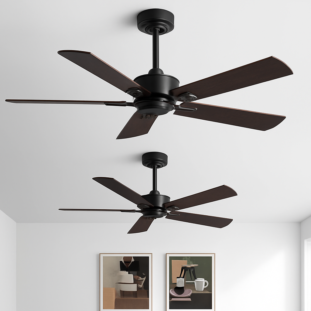 Retro industrial ceiling fan without light with remote control