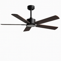 Retro industrial ceiling fan without light with remote control
