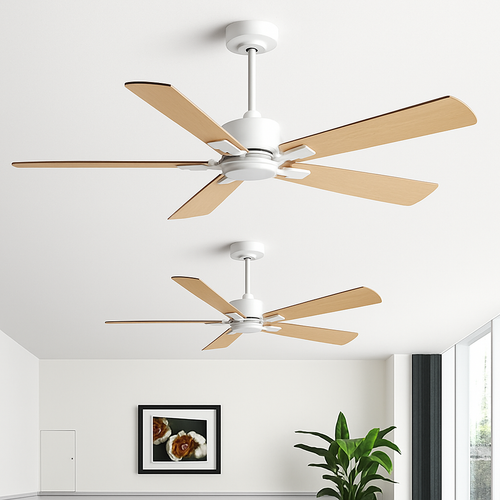 ventilateur de plafond industriel rétro sans lampe avec télécommande - vue 4 sur 12