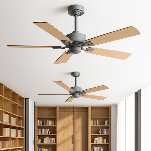 ventilateur de plafond industriel rétro sans lampe avec télécommande - vue 5 sur 12