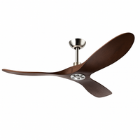 Industrial vintage wooden ceiling fan without light