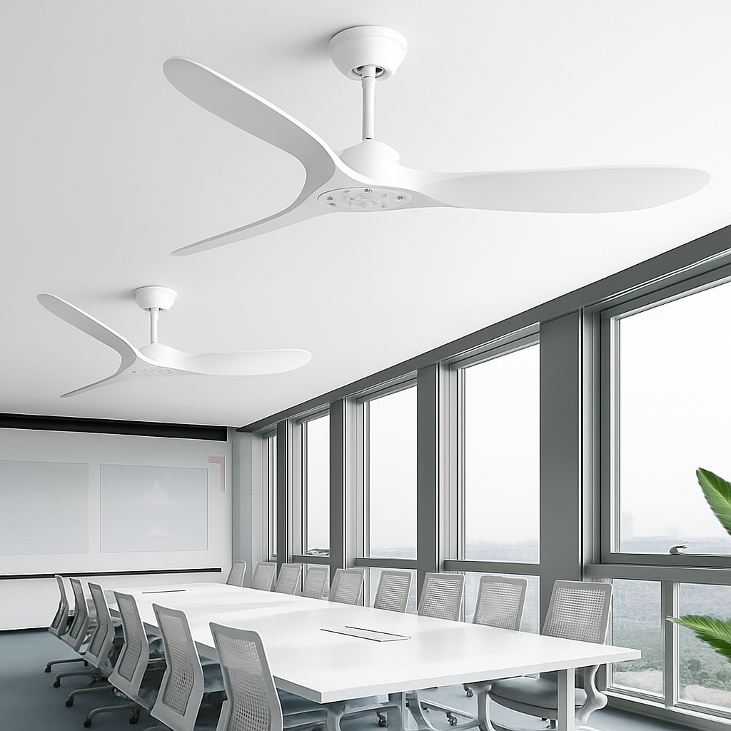 Industrial vintage wood ceiling fan without light with remote control