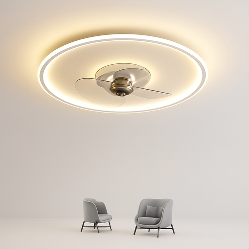 Smart ceiling fan with remote control and LED light - vue 2 sur 11