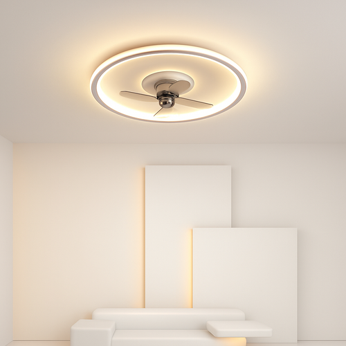 Smart ceiling fan with remote control and LED light - vue 3 sur 11
