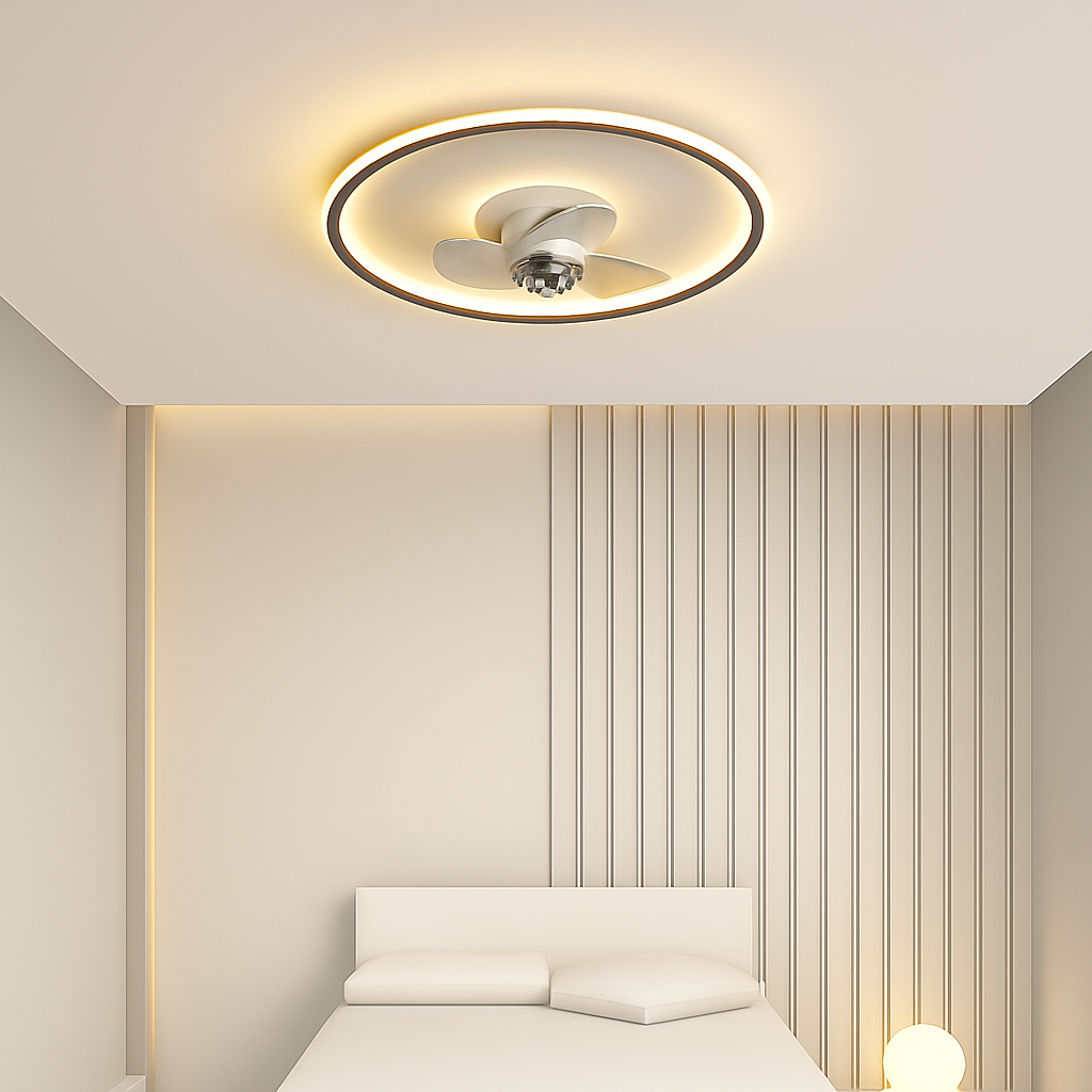 Smart ceiling fan with remote control and LED light - vue 3 sur 11