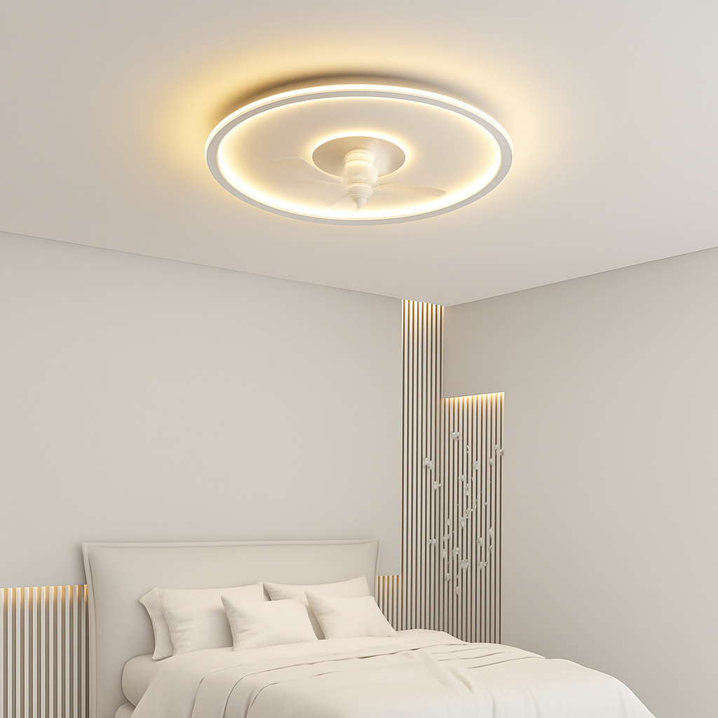 Smart ceiling fan with remote control and LED light - vue 4 sur 11