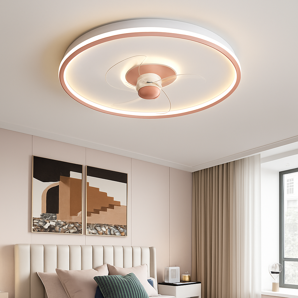 Smart ceiling fan with remote control and LED light - vue 5 sur 11