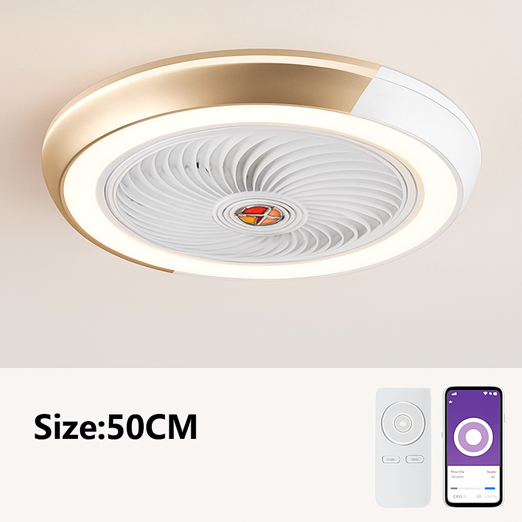 ventilateur de plafond intelligent bluetooth avec lumière télécommande - vue 11 sur 16
