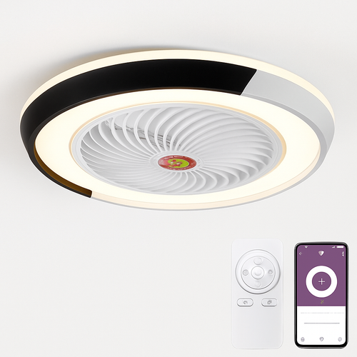 ventilateur de plafond intelligent bluetooth avec lumière télécommande - vue 15 sur 16
