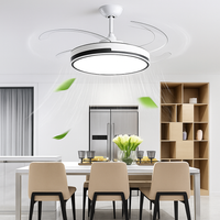 Invisible ceiling fan with light chandelier household pendant
