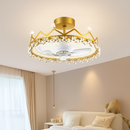Modern LED ceiling fan with remote control and decorative lighting