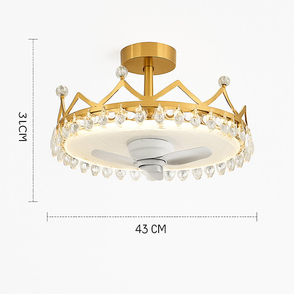 Modern LED ceiling fan with remote control and decorative lighting
