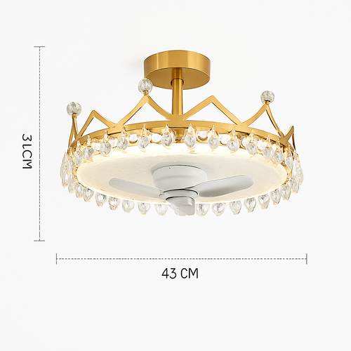 Modern LED ceiling fan with remote control and decorative lighting