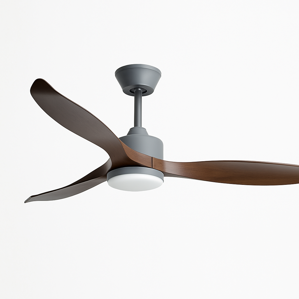 Modern LED ceiling fan with remote control and light