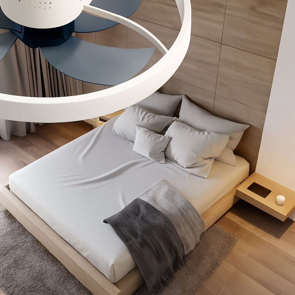 ventilateur de plafond led moderne télécommandé à 6 vitesses - vue 5 sur 7
