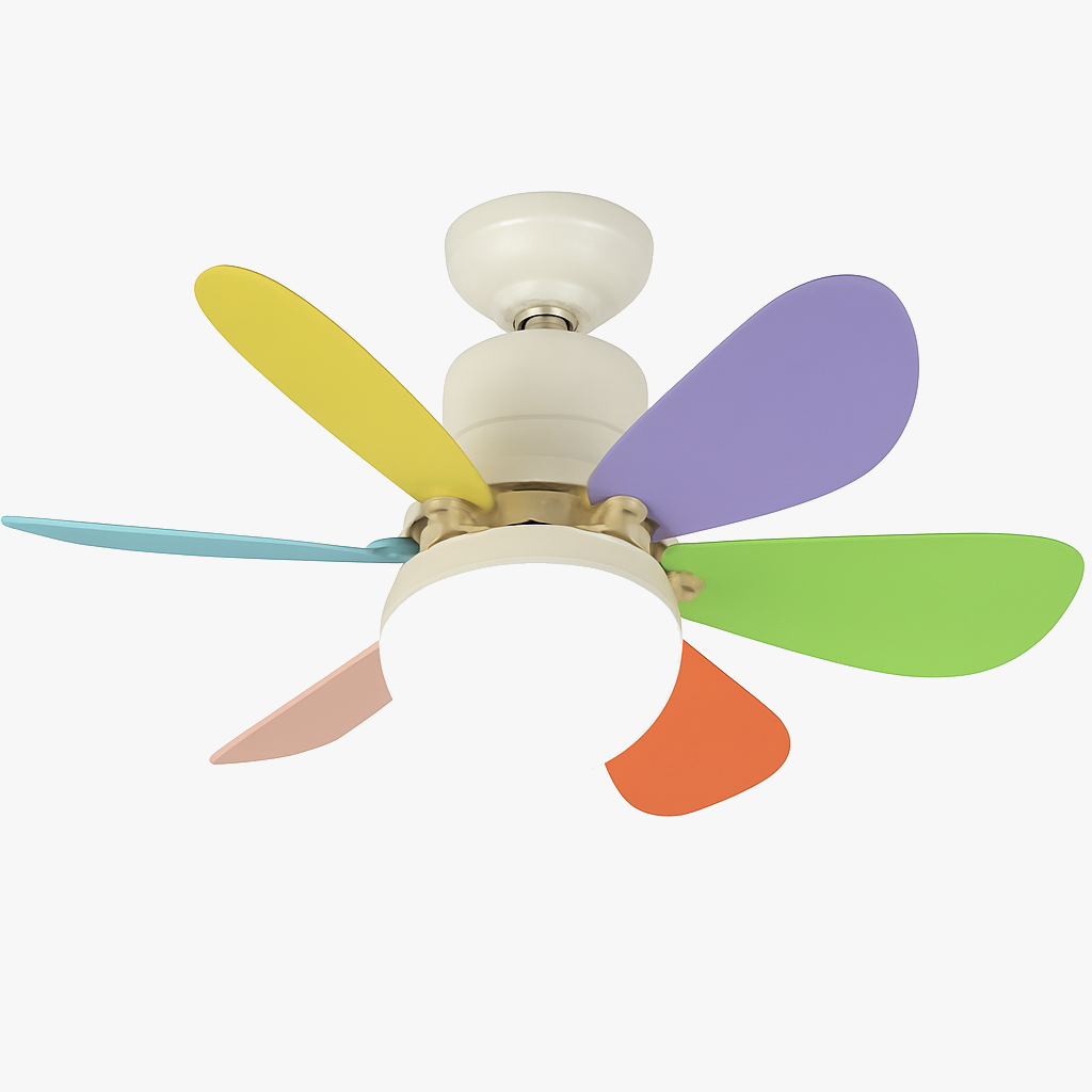 Modern LED ceiling fan with smart remote and three colour settings