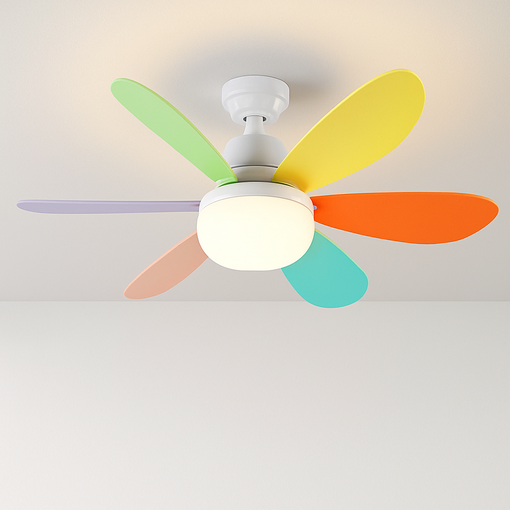 Modern LED ceiling fan with smart remote and three colour settings - vue 5 sur 12